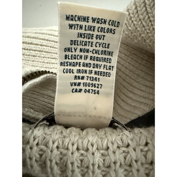 L.L.Bean 100% Organic Cotton Waffle Knit 1/4 Zip Pullover Sweater Men Size L - Picture 9 of 9